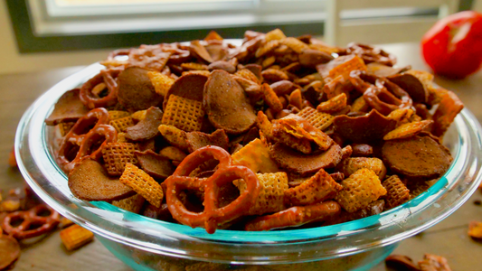 chex mix in a bowl