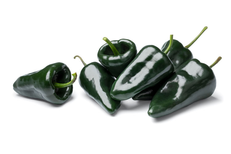 heirloom pepper ancho poblanos grouped together