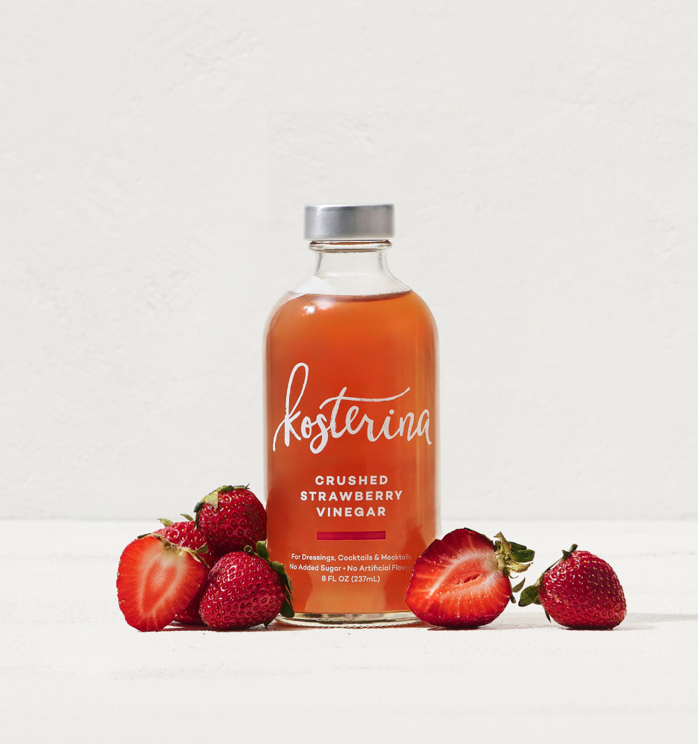 Vinagre de fresa triturado