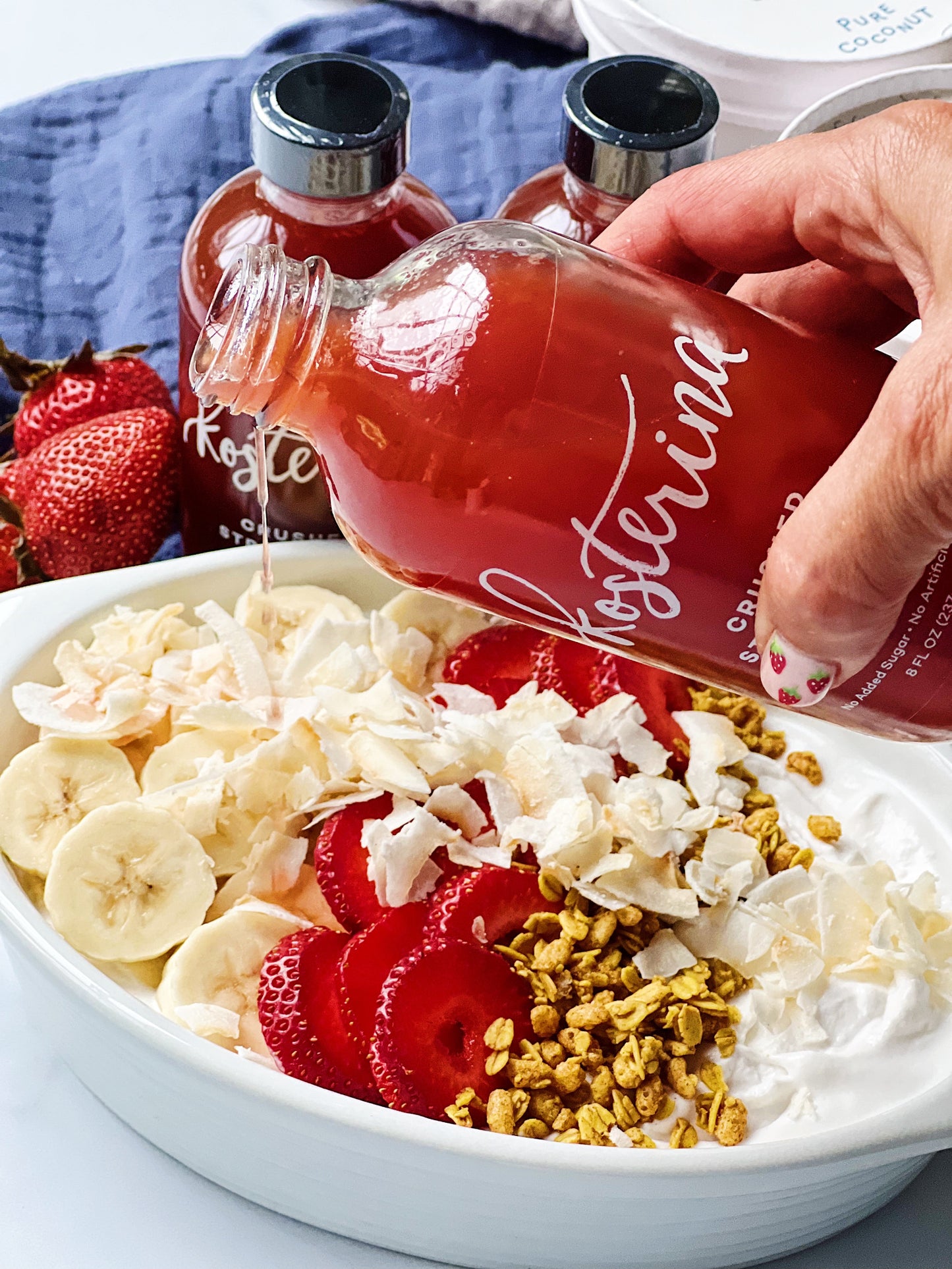 Vinagre de fresa triturado