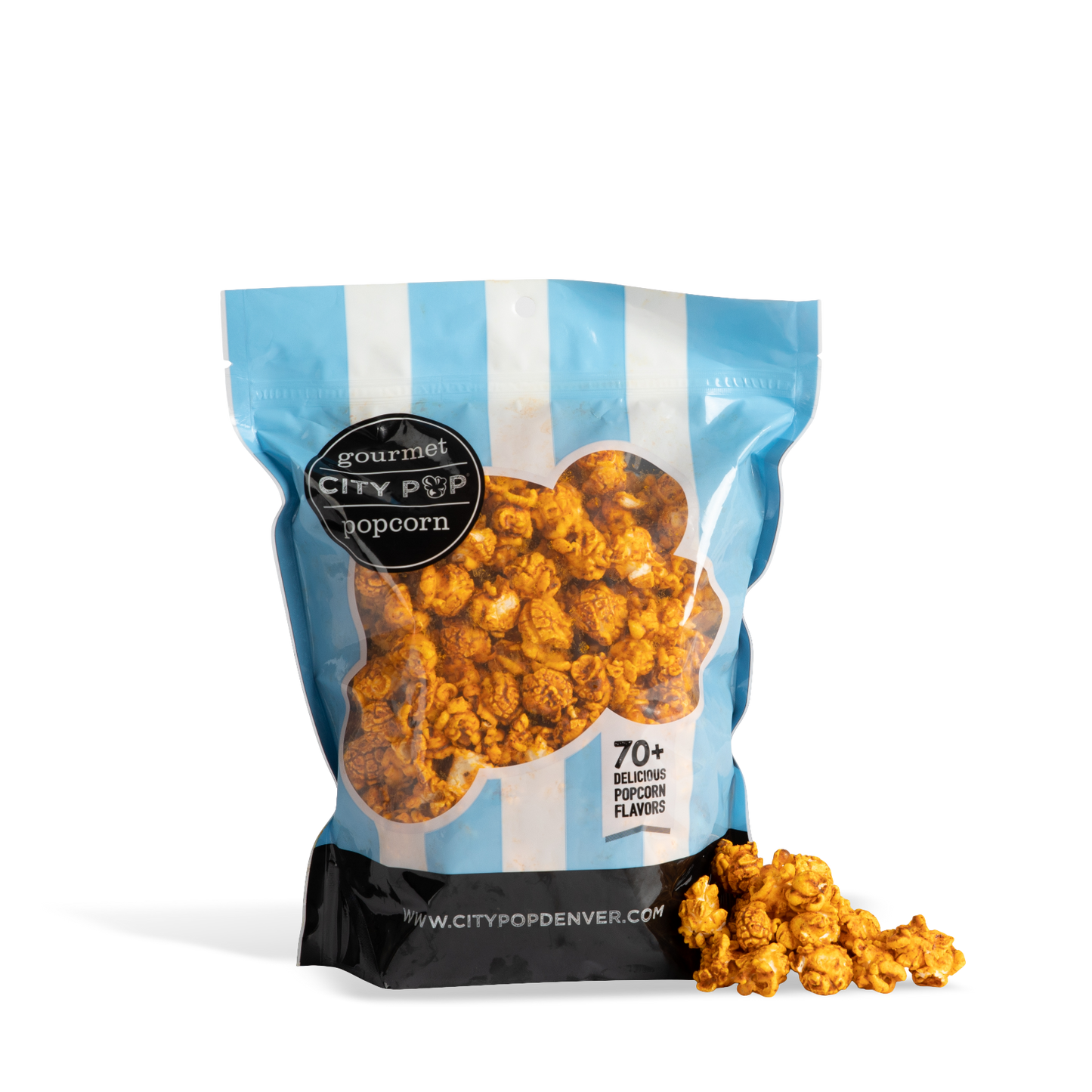 Bag of City Pop Chili Lime popcorn with visible branding on a white background