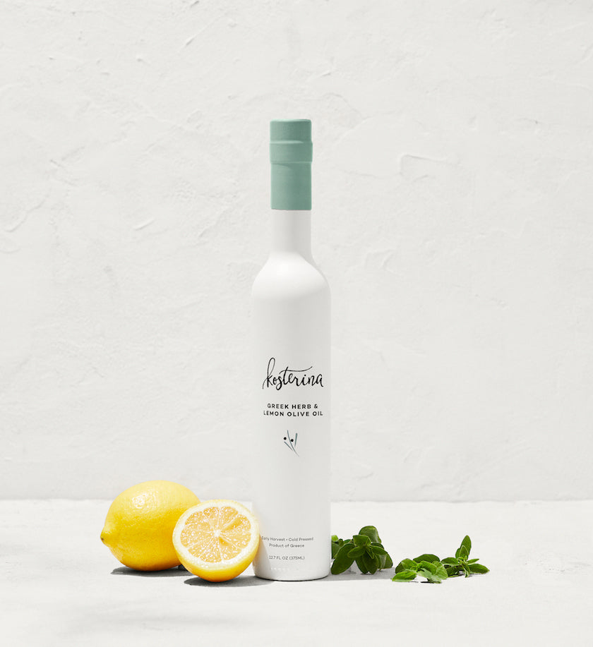 Aceite de oliva con hierbas griegas y limón