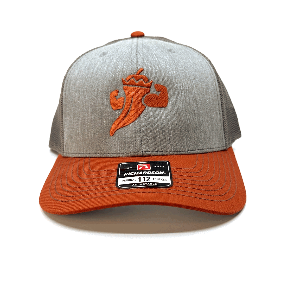 Powerful Pepper Hat: Grey & Bronze