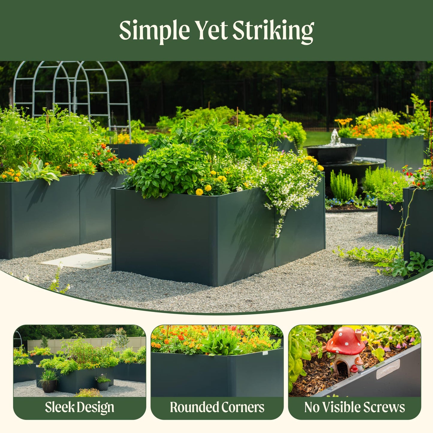 32" Extra Tall Modern 42" x 83" Metal Raised Garden Bed
