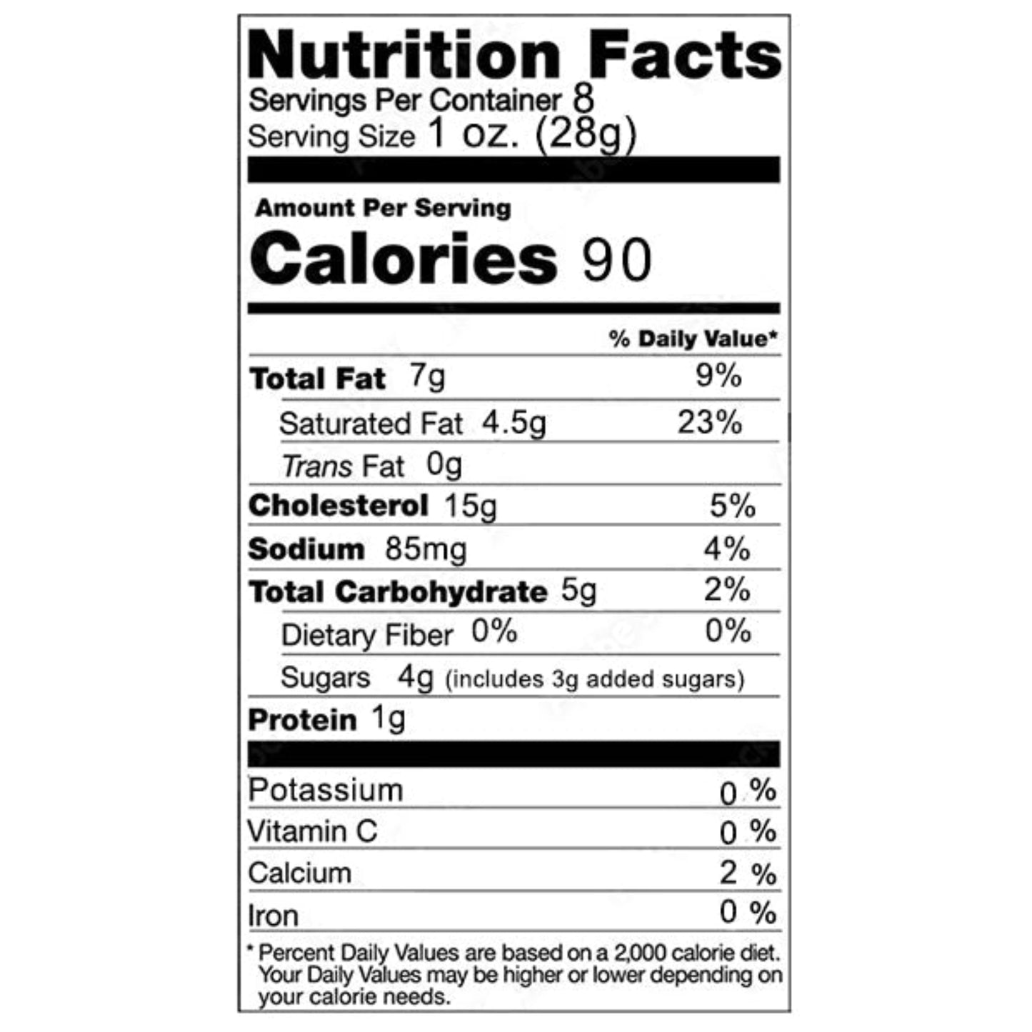 cranberry walnut spread nutrition facts label on white