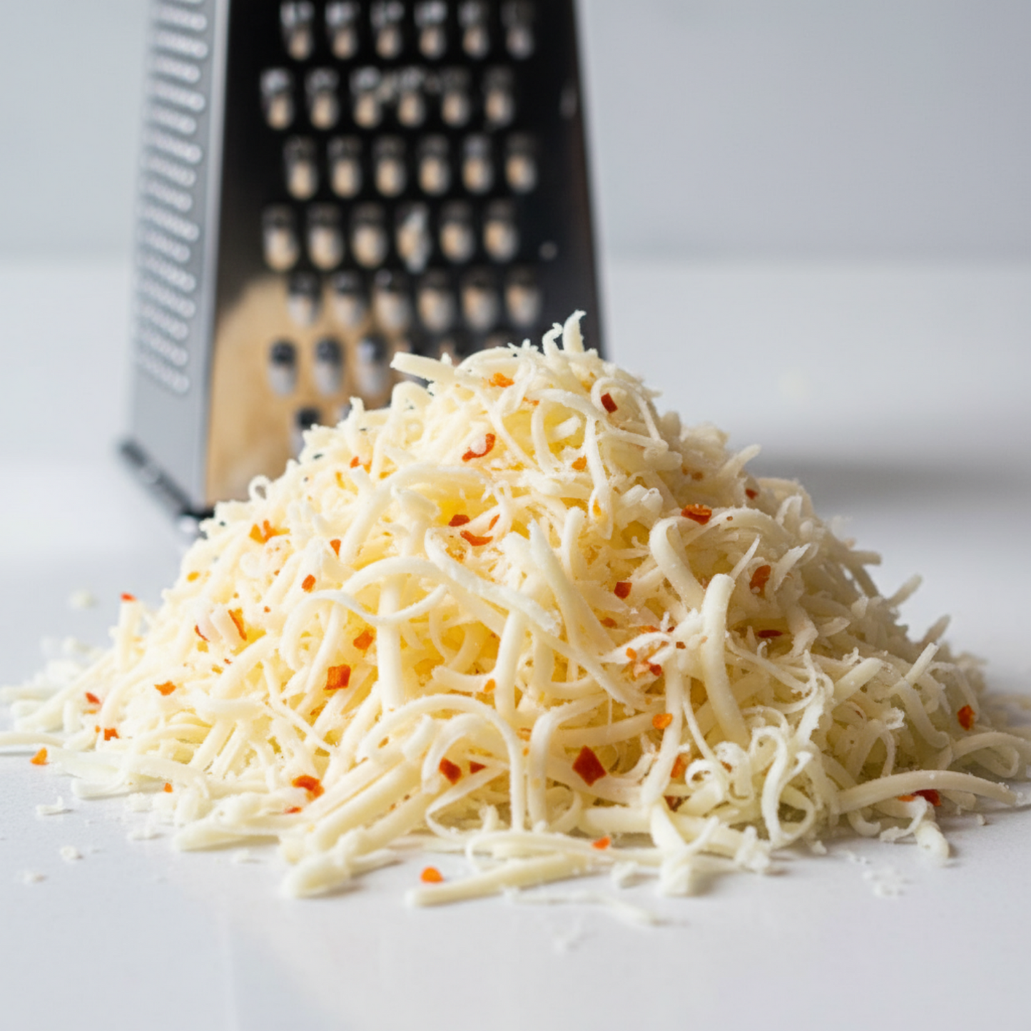 Freshly grated pepper joes spicy Ghost Pepper Jack cheese