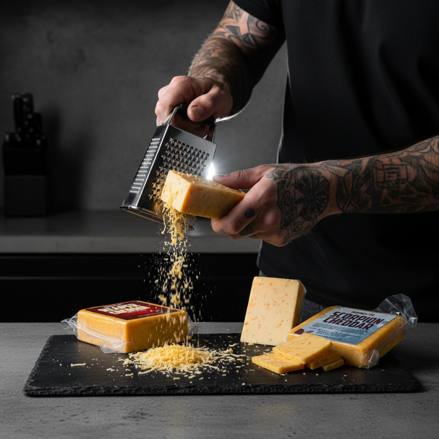 pepper joes worlds hottest cheese collection being grated