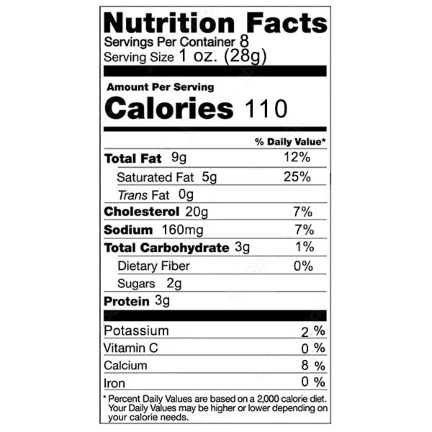 port wine cheese spread nutrition label