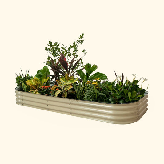 Kit de cama de jardín elevada metálica modular jumbo 10 en 1 de 28 cm de alto