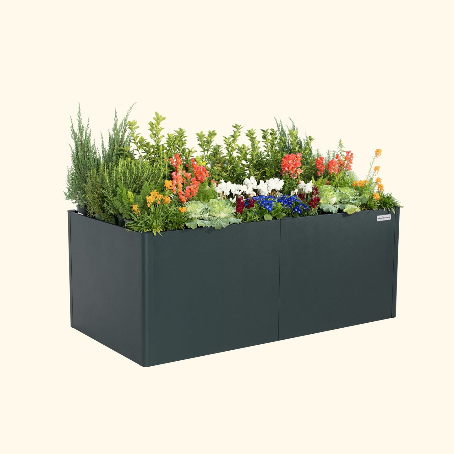 Cama de jardín elevada de metal moderna extra alta de 81 cm y 107 cm x 210 cm