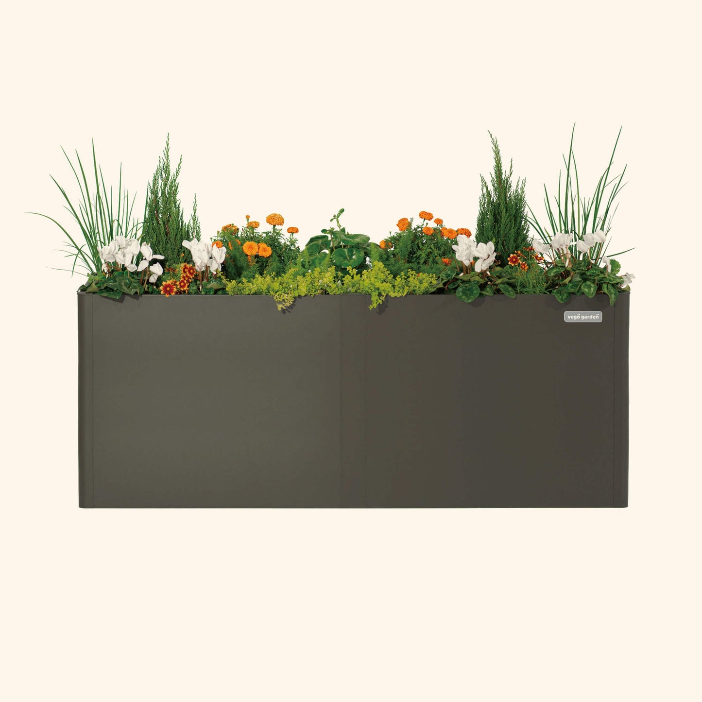 Cama de jardín elevada de metal moderna extra alta de 81 cm y 107 cm x 210 cm