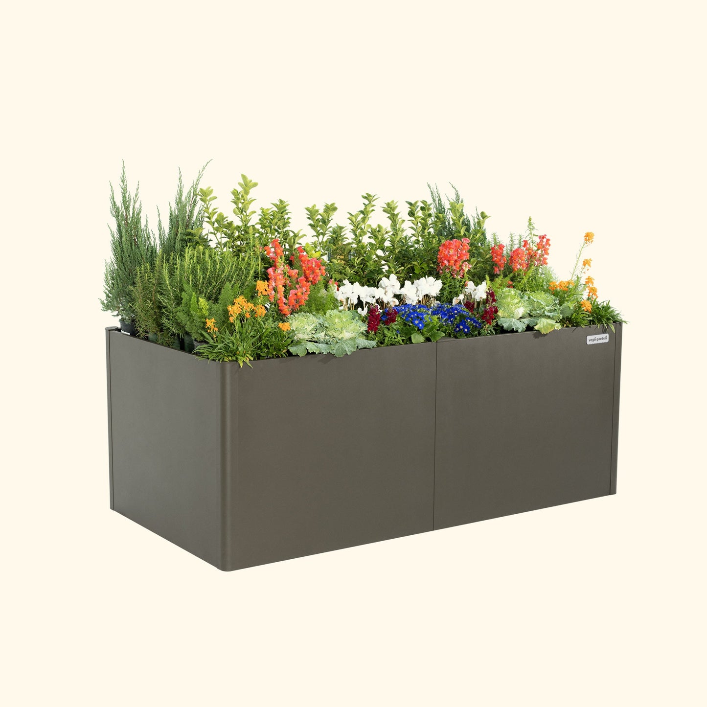 Cama de jardín elevada de metal moderna extra alta de 81 cm y 107 cm x 210 cm