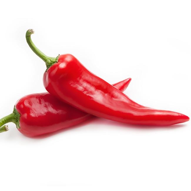 Corno Di Toro Red Pepper Seeds Sweet - Sweet Corno di Toro peppers on white background