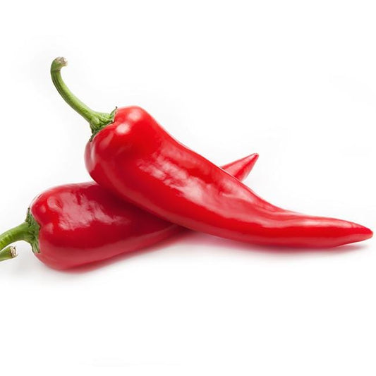 Corno Di Toro Red Pepper Seeds Sweet - Sweet Corno di Toro peppers on white background