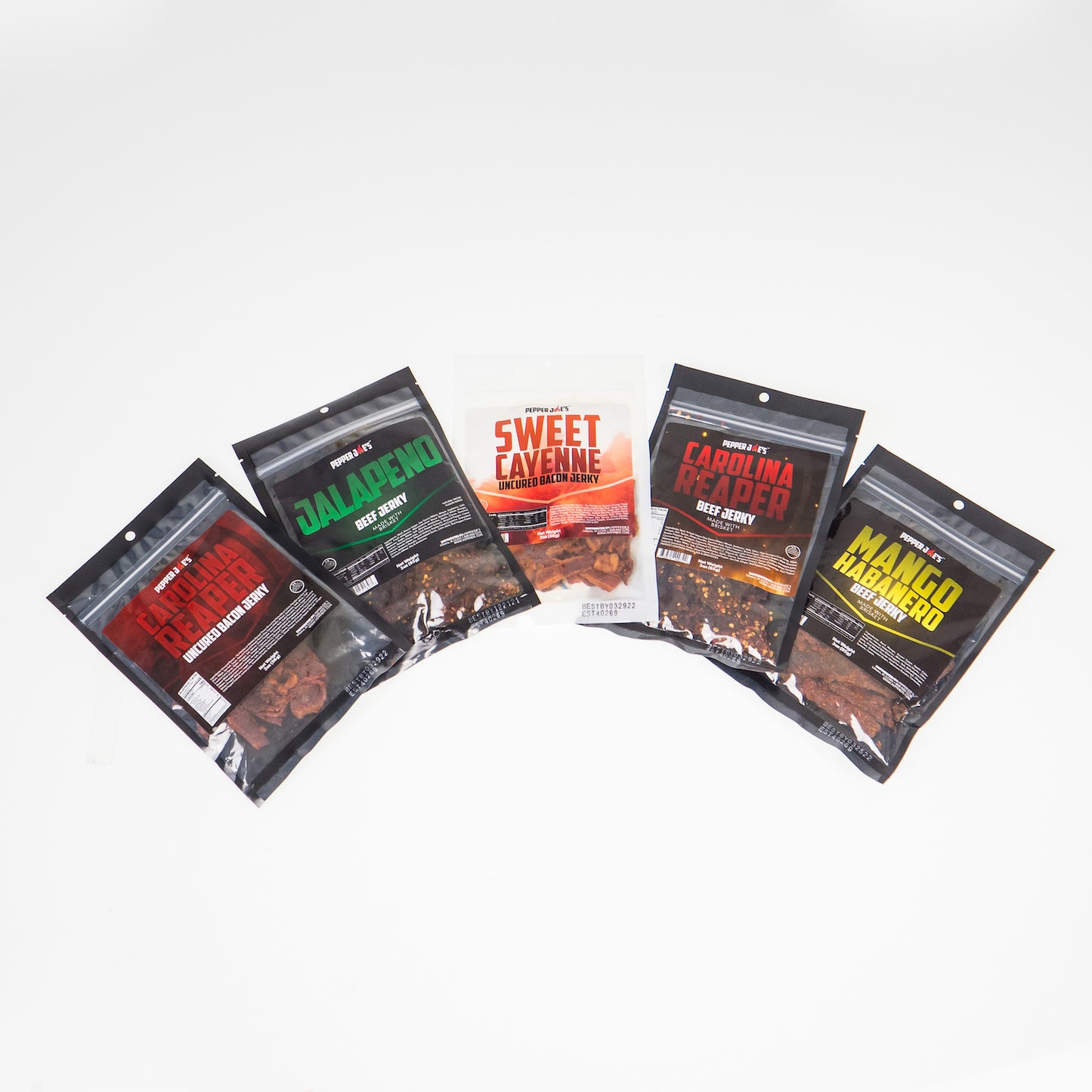 Pepper Joe's Beef Jerky Collection - Carolina Reaper - Mango Habanero - Cayenne - Jalapeno