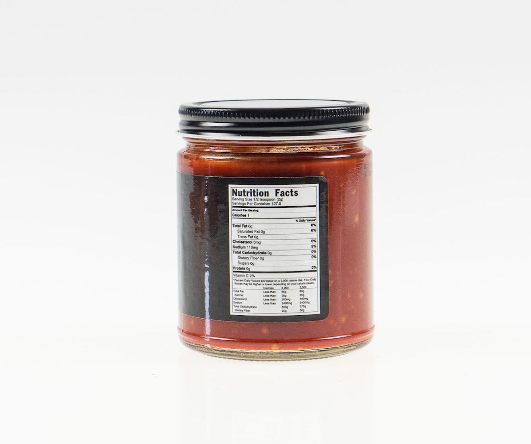 Pepper Joe's Carolina Reaper Mash Puree jar on white background