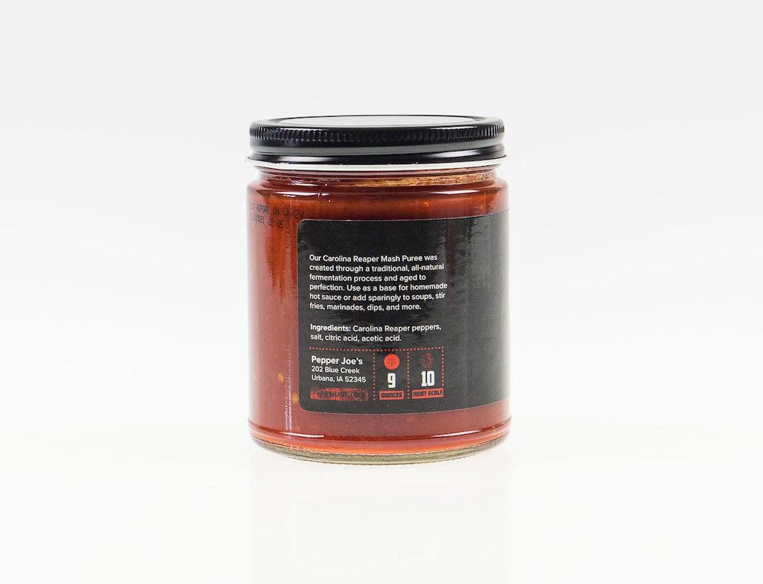 Pepper Joe's Carolina Reaper Mash jar on white background