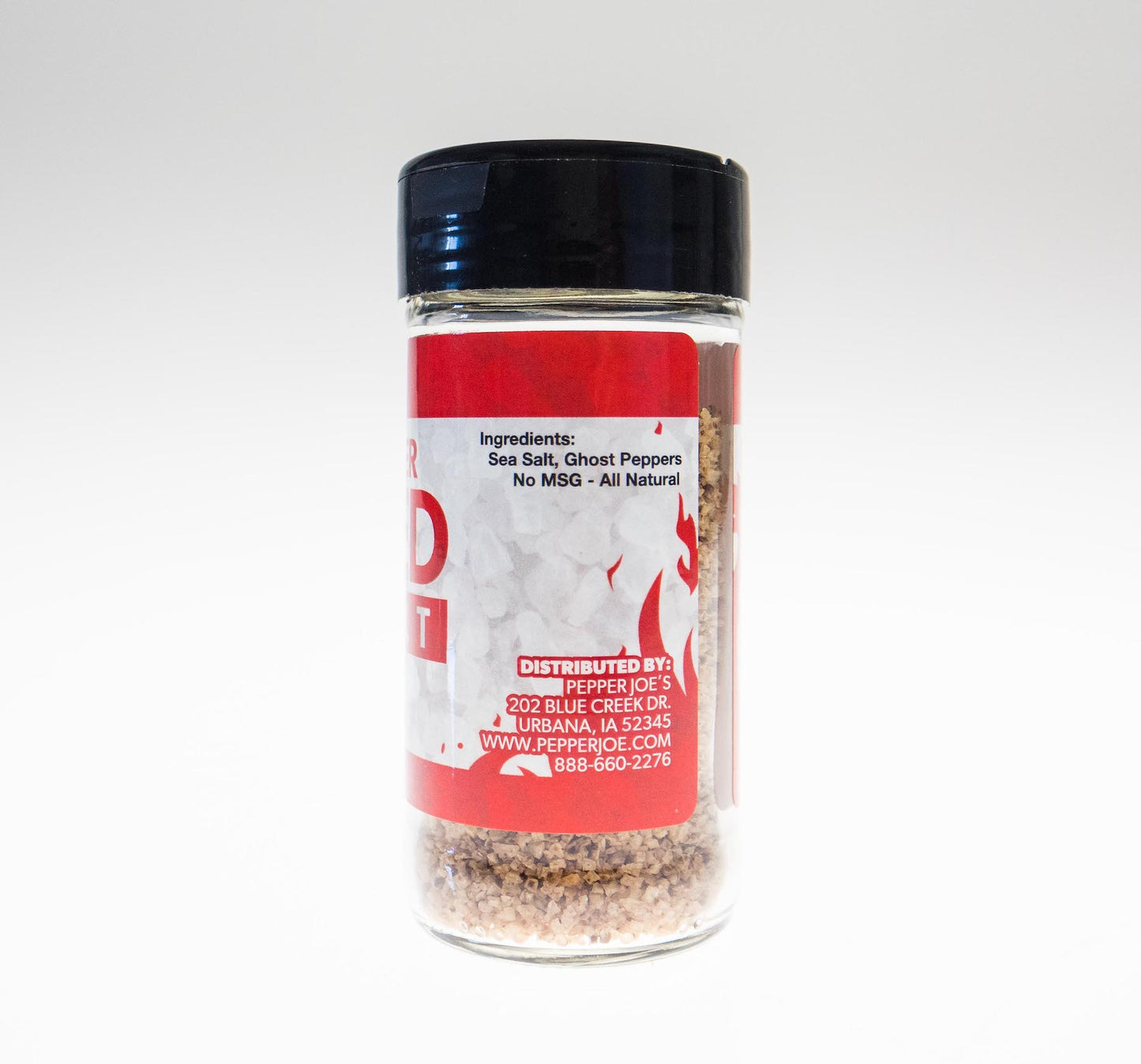 Pepper Joe's Ghost Pepper Sea Salt - gourmet salt on white background