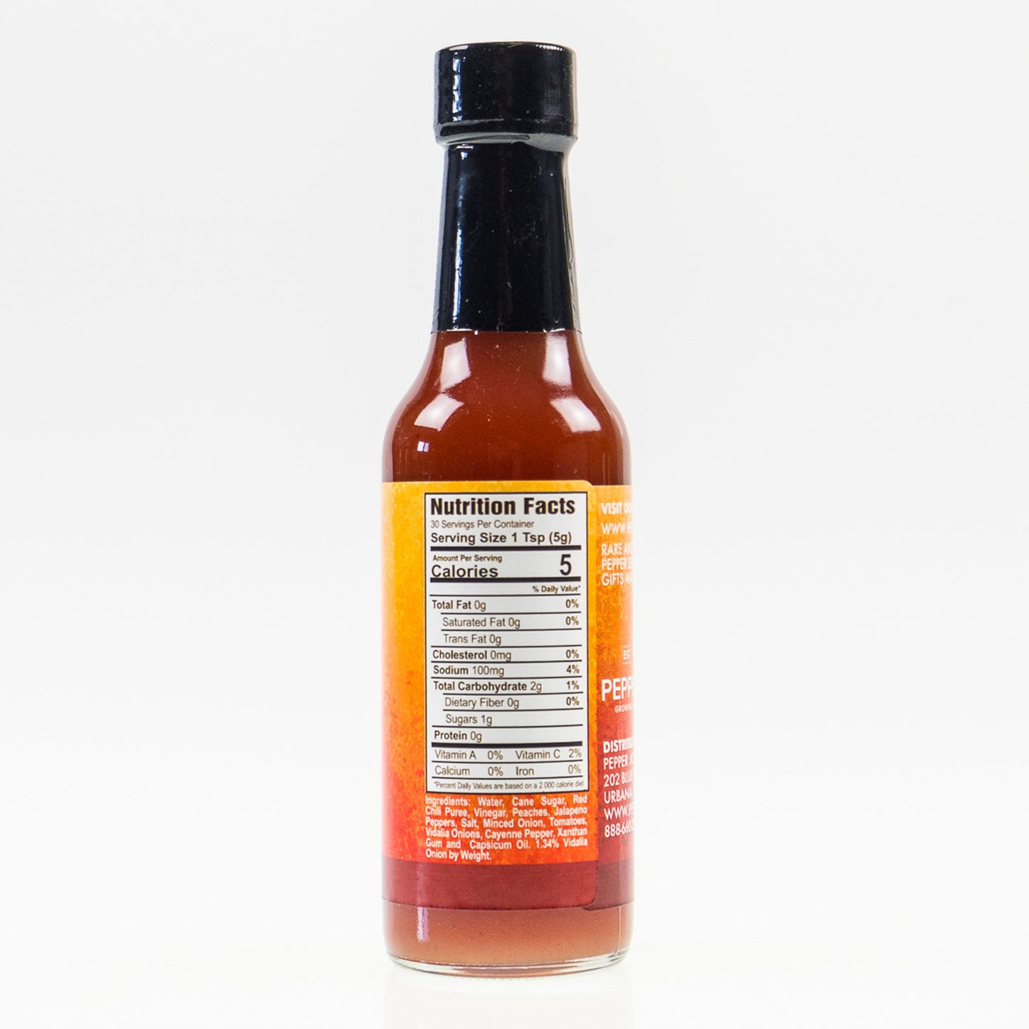 Pepper Joe's vidalia onion and peach hot sauce nutrition facts