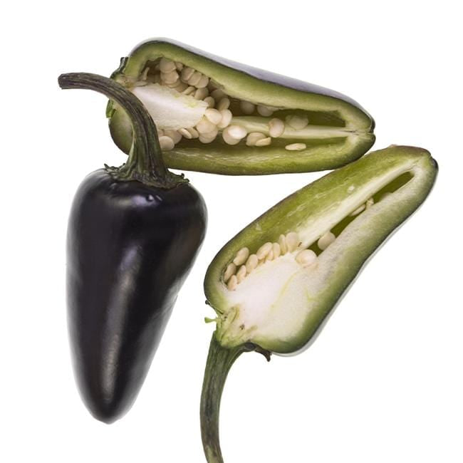 Pepper Joe's Purple Jalapeno pepper seeds - purple jalapeno cut in half seeds