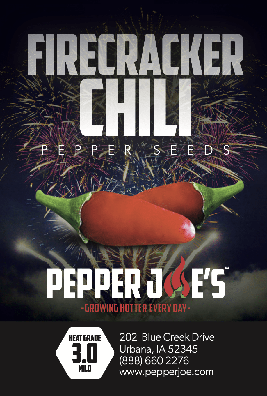 Pepper Joe's Firecracker pepper seeds - seed label