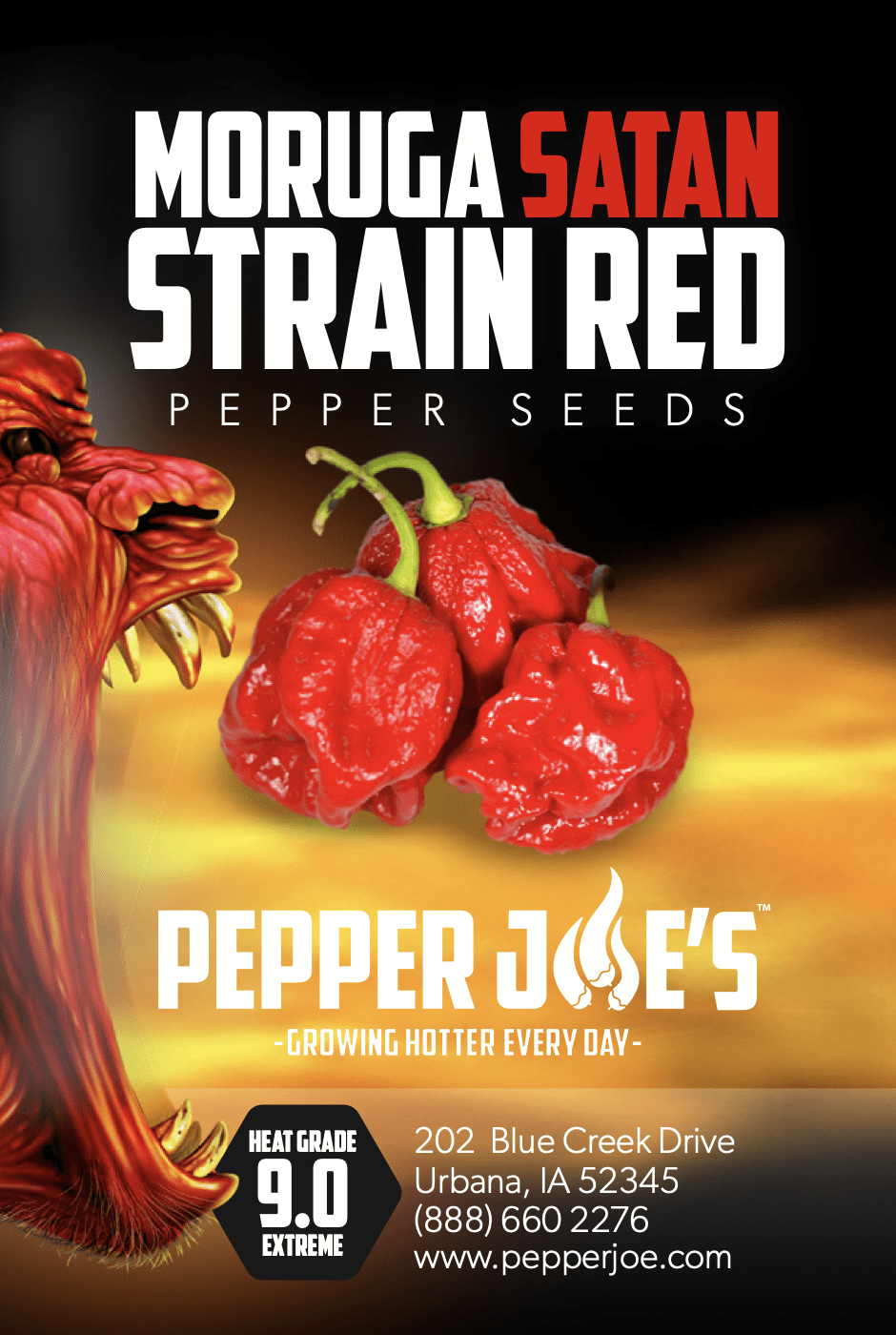 Pepper Joe's Red Moruga Satan Strain - seed label