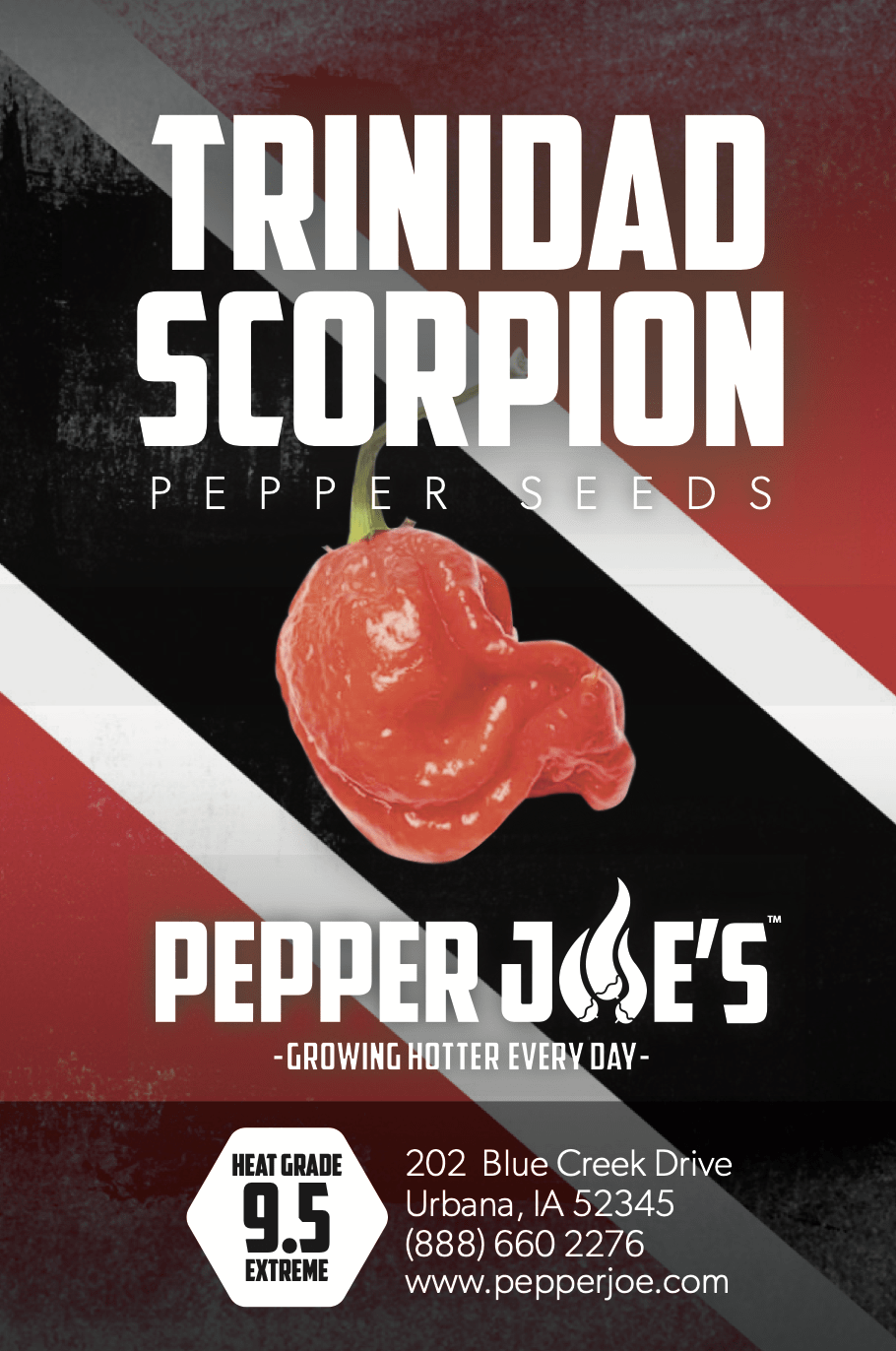 Pepper Joe's trinidad scorpion pepper seeds - seed label