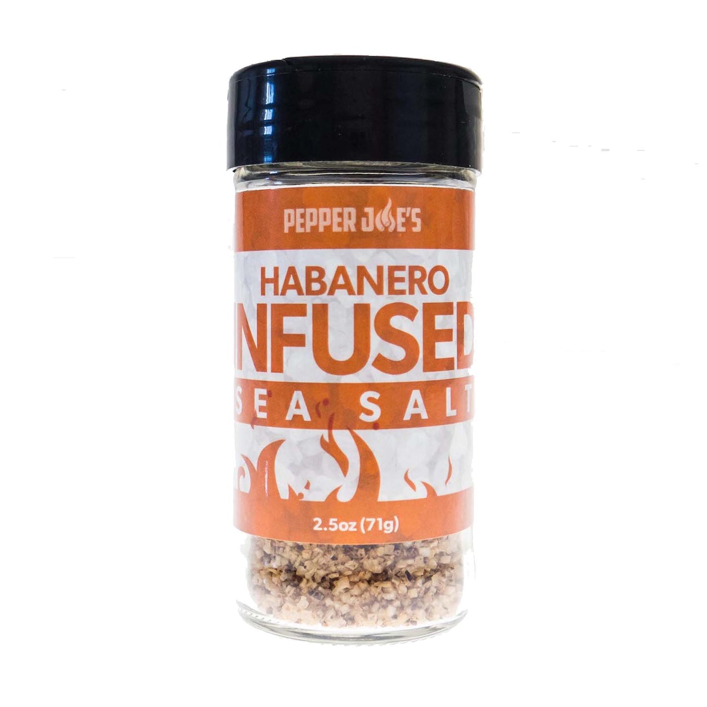 Pepper Joe's Superhot Infused Sea Salt Collection - salt sampler gift set - habanero sea salt on white background