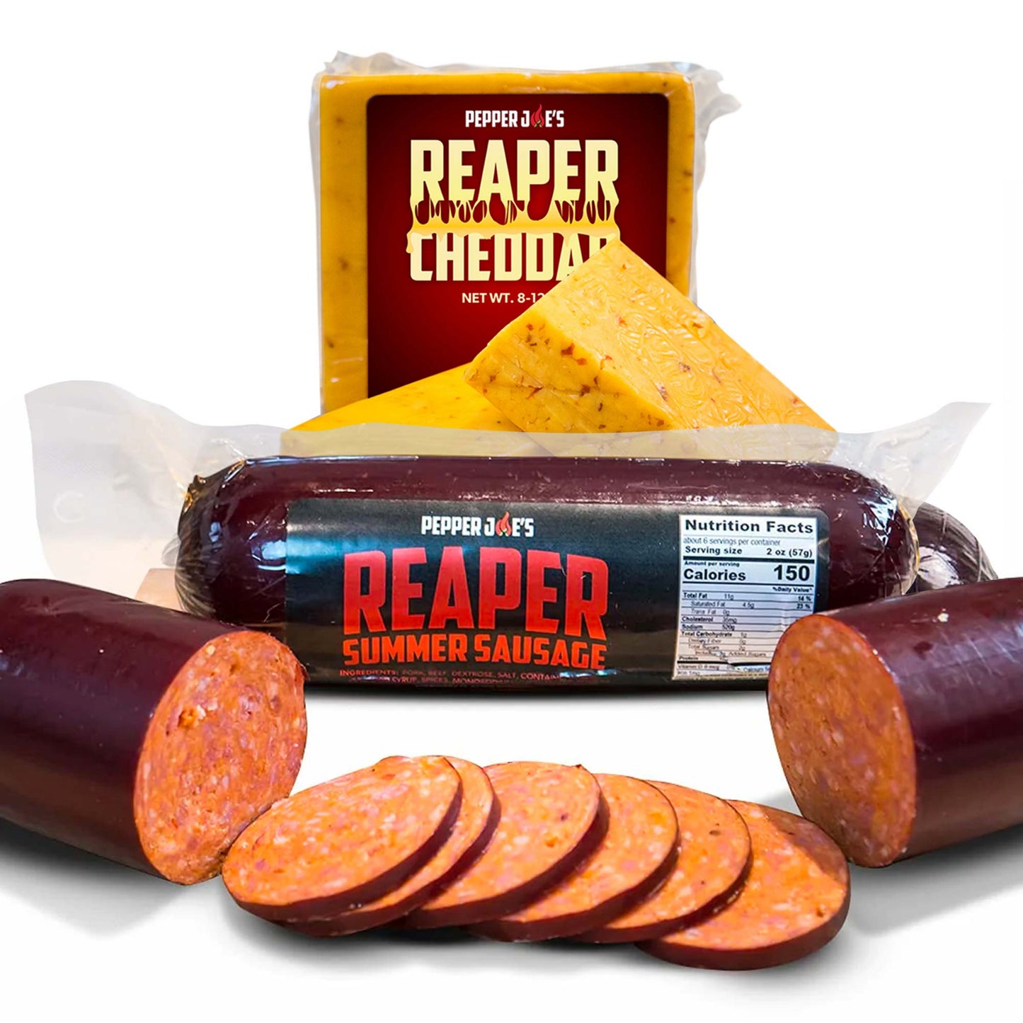 Pepper Joe's Reaper Meat and Cheese Bundle on white