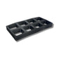 a stack of 10 tray inserts for 5" seed starting pots on white background