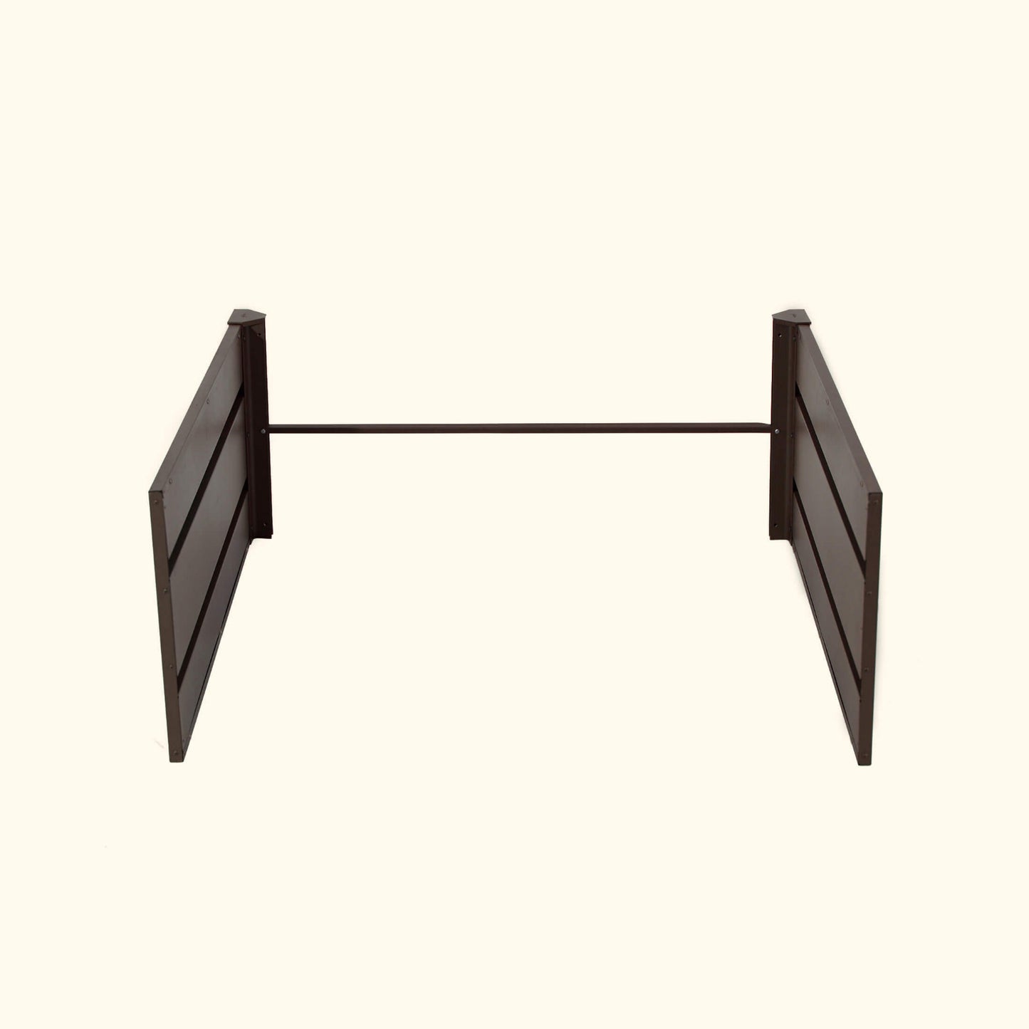 17″ Tall Modern Garden Bed Extension Kit  41″ Long in Umber Brown from a different angle on a white background.