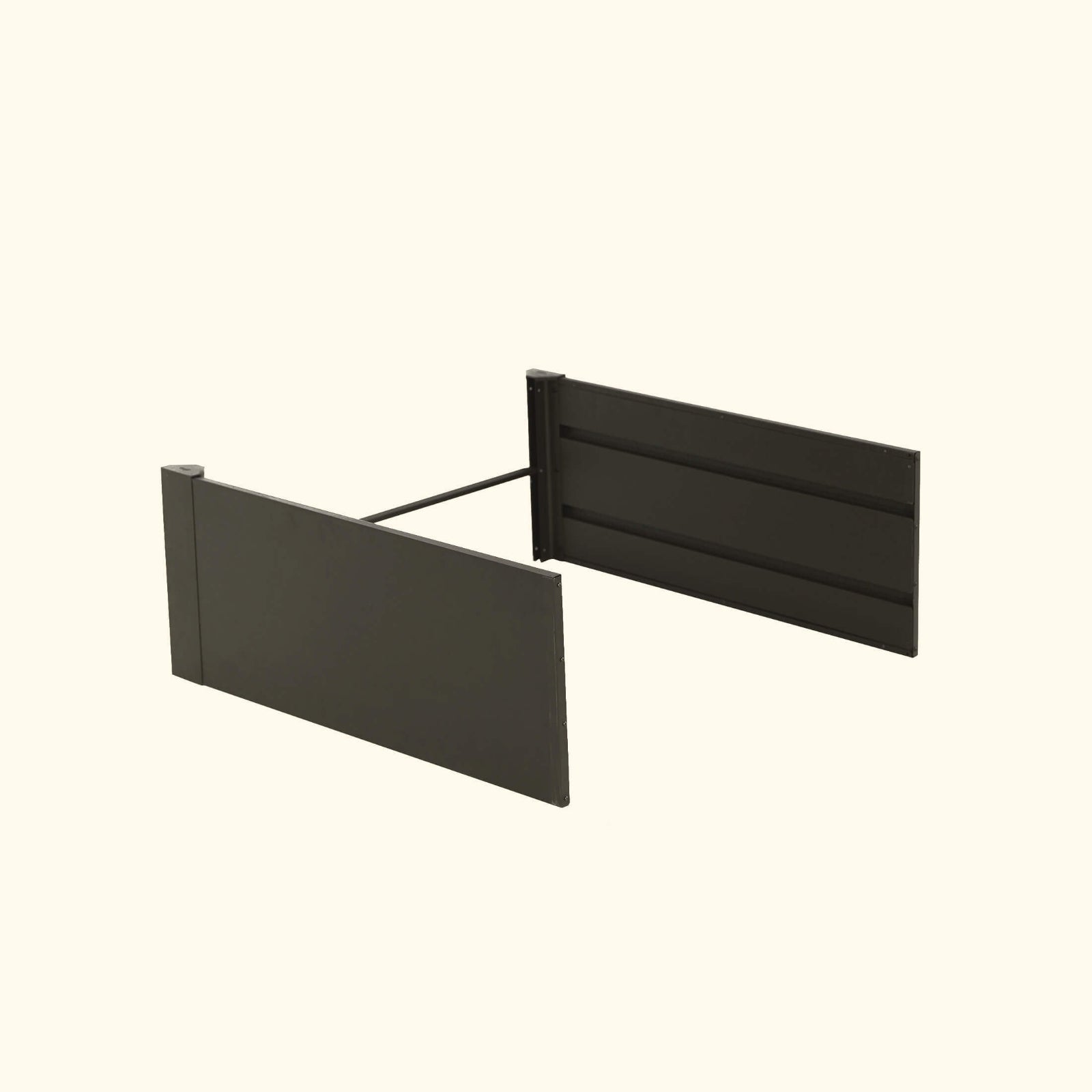 17″ Extra Tall Modern Garden Bed Extension Kit  41″ Long in Urban Charcoal on a white background.