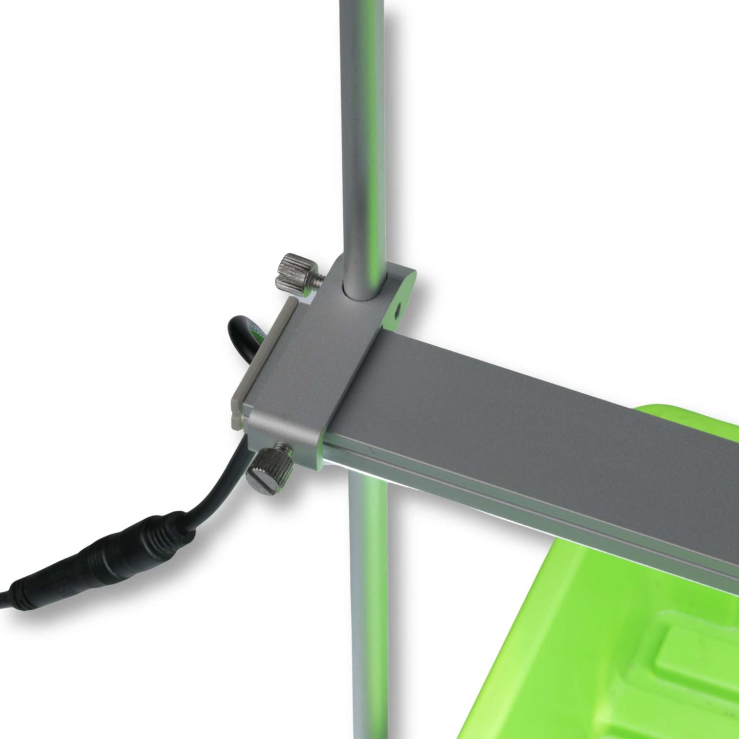 Close up of the light height adjustment knobs on the 2 FT LED Grow Light on a white background.