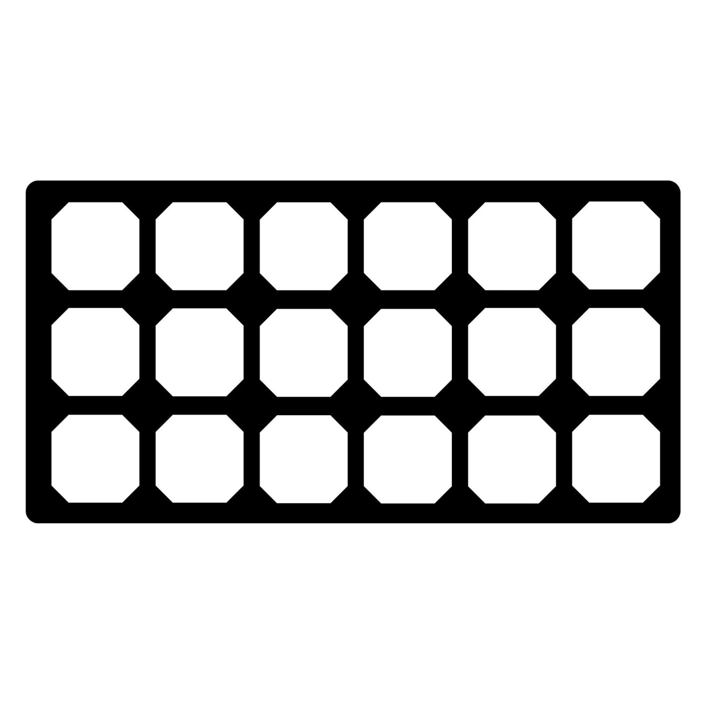 3.3-inch tray insert for holding seed starting pots, black plastic holder shown on white background