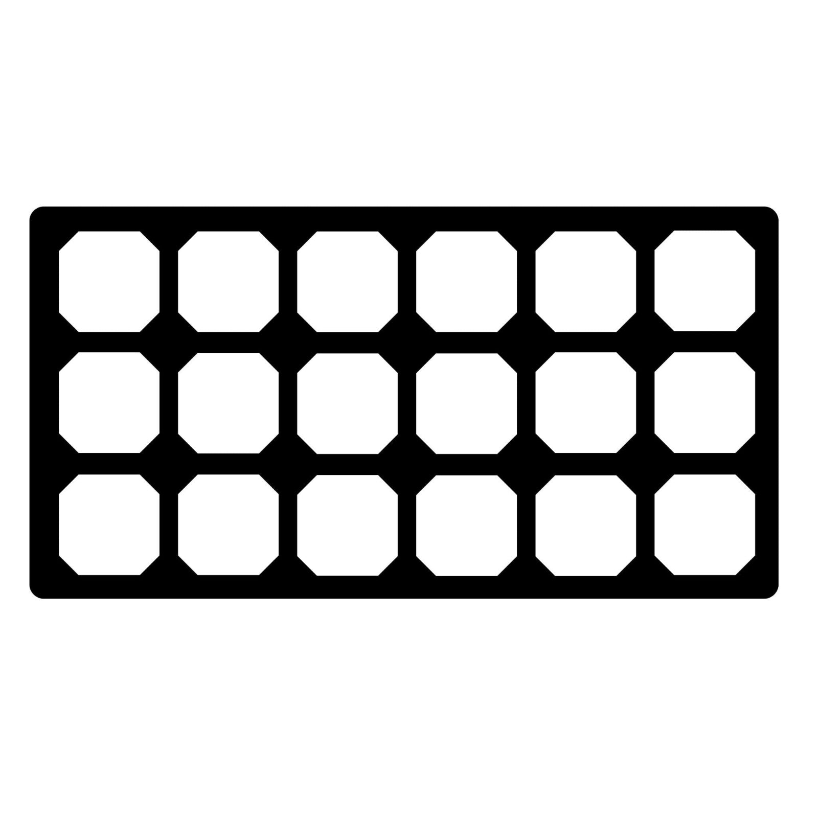 3.3-inch tray insert for holding seed starting pots, black plastic holder shown on white background