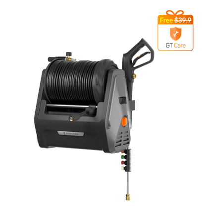 Retractable Electric Pressure Washer with Auto-Rewind Hose, 2900 PSI
