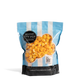 Bag of City Pop Bacon Cheddar popcorn with blue and white striped design on a white background