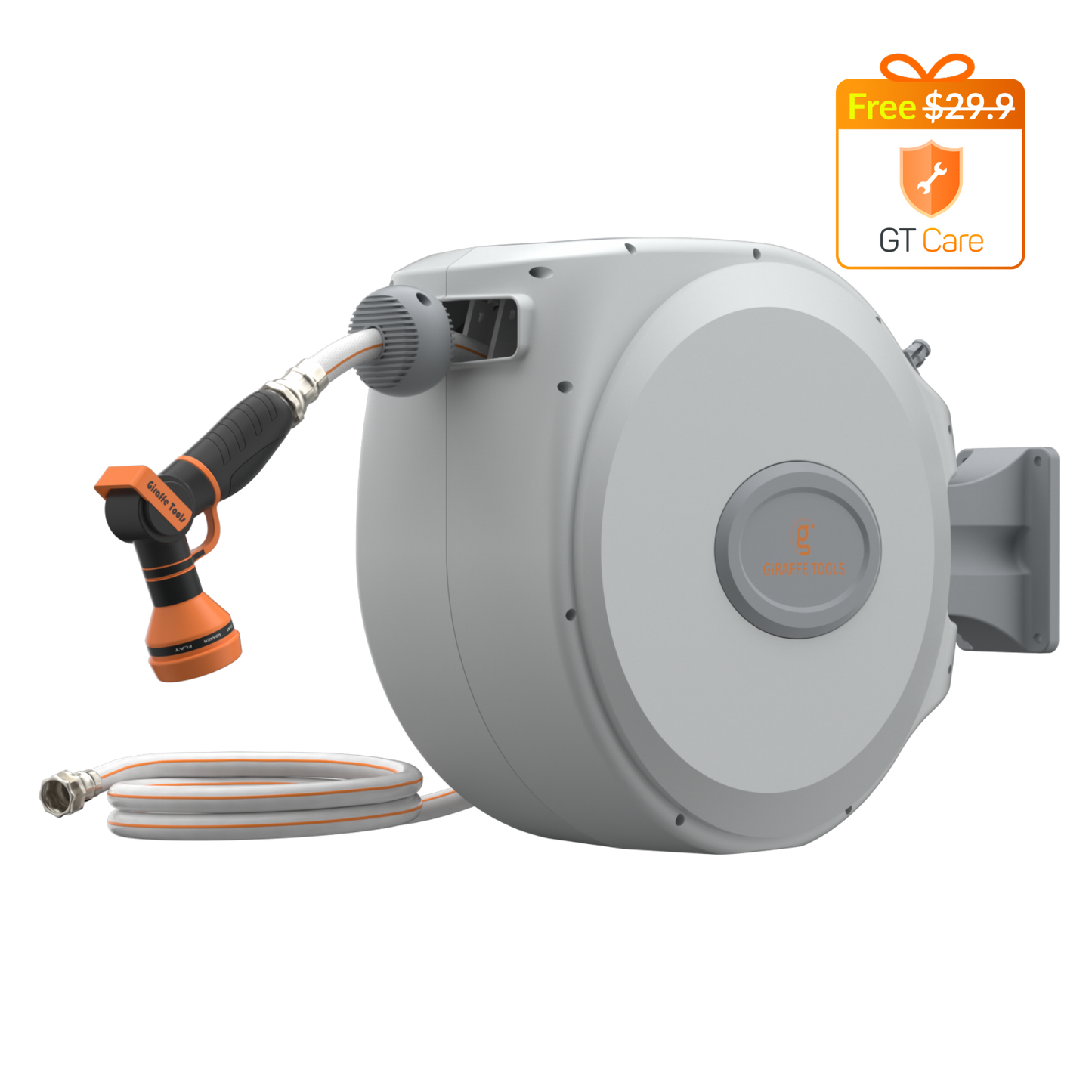 Retractable Garden Hose Reel with Auto-Rewind, 5/8 in x 65 ft