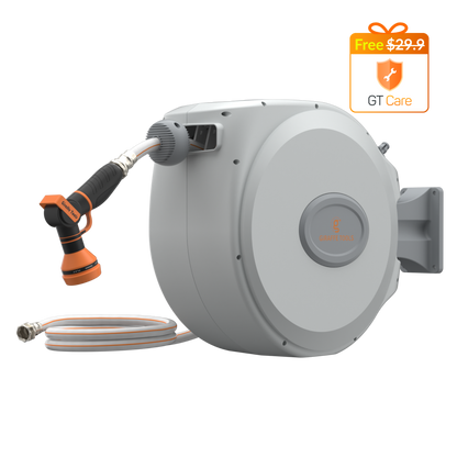 Retractable Garden Hose Reel with Auto-Rewind, 5/8 in x 65 ft