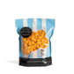 Bag of City Pop Cajun popcorn with blue and white striped design on a white background