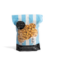 Bag of City Pop Caramel popcorn with blue and white striped design on a white background