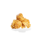 Three pieces of Caramel popcorn on a white background