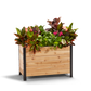 Cedar Planters 18x36 inch planter box 24 inches tall filled with colorful plants on white background 