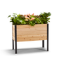 Cedar Planters 18x36 inch raised garden bed 30 inches tall filled with colorful plants on white background 