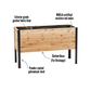 Cedar Planter 18x48 inch raised garden bed 30 inches tall highlighting exterior grade fabric liner, WRCLA certified Western Red Cedar, powder coated galvanneal steel, and slatted base for drainage