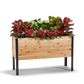 Cedar Planters 18x48 inch raised garden bed 30 inches tall filled with colorful plants on white background 