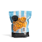 Bag of City Pop Cheese and Caramel Mix popcorn with blue and white striped design on a white background