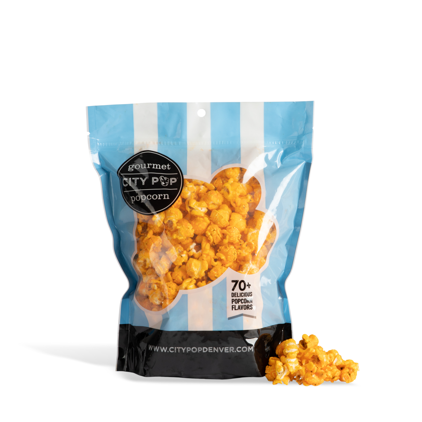Bag of City Pop Cheesy Ranch  popcorn with visible branding on a white background