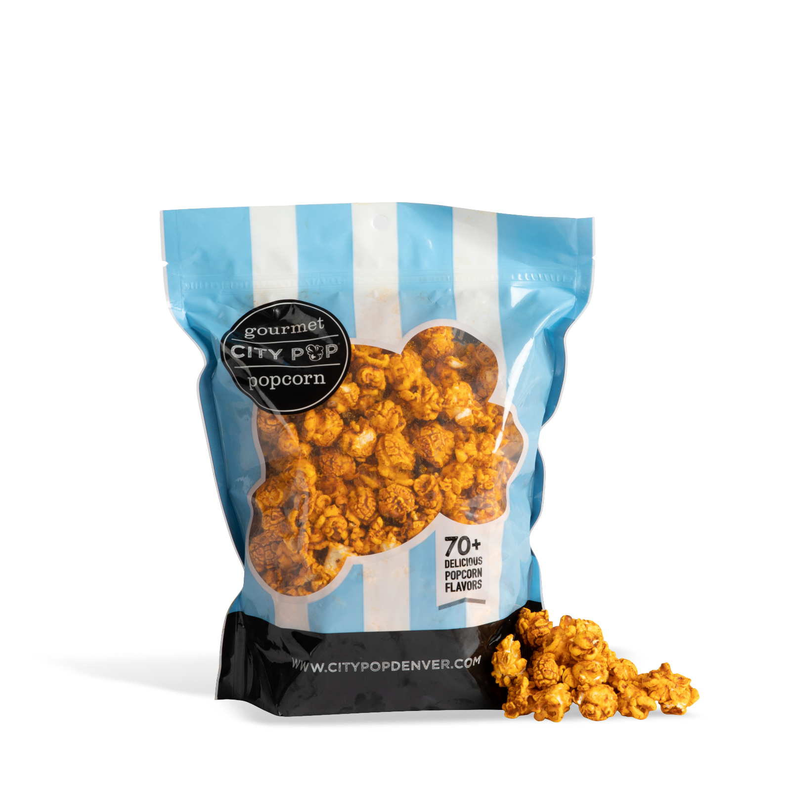 Bag of City Pop Chili Lime  popcorn with visible branding on a white background