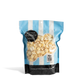 Bag of City Pop Dill Pickle popcorn with blue and white striped design on a white background